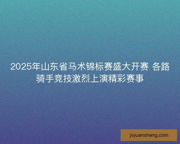 2025年山东省马术锦标赛盛大开赛 各路骑手竞技激烈上演精彩赛事